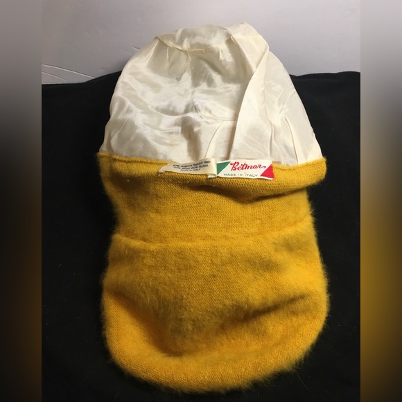 Vintage Betmar Angora Rabbit/Wool Hat Mustard Yellow - Picture 8 of 12